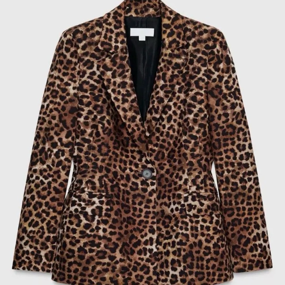 Zara Brown Leopard Print Blazer and pants suit